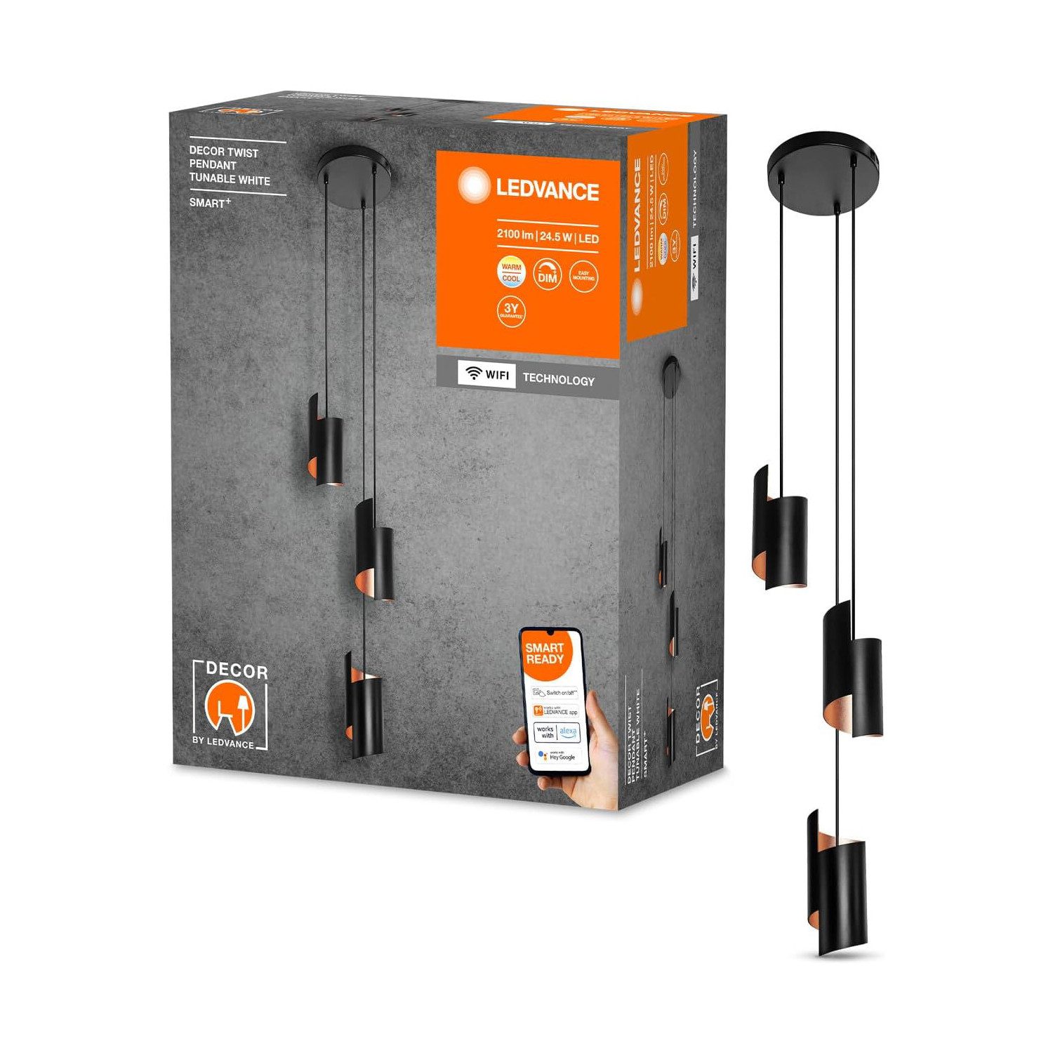 Ledvance Pendelleuchte LEDVANCE SMART+ WiFi DECOR, App-Steuerung, LED fest integriert, Tunable White, Dimmbar, Energieeffizient
