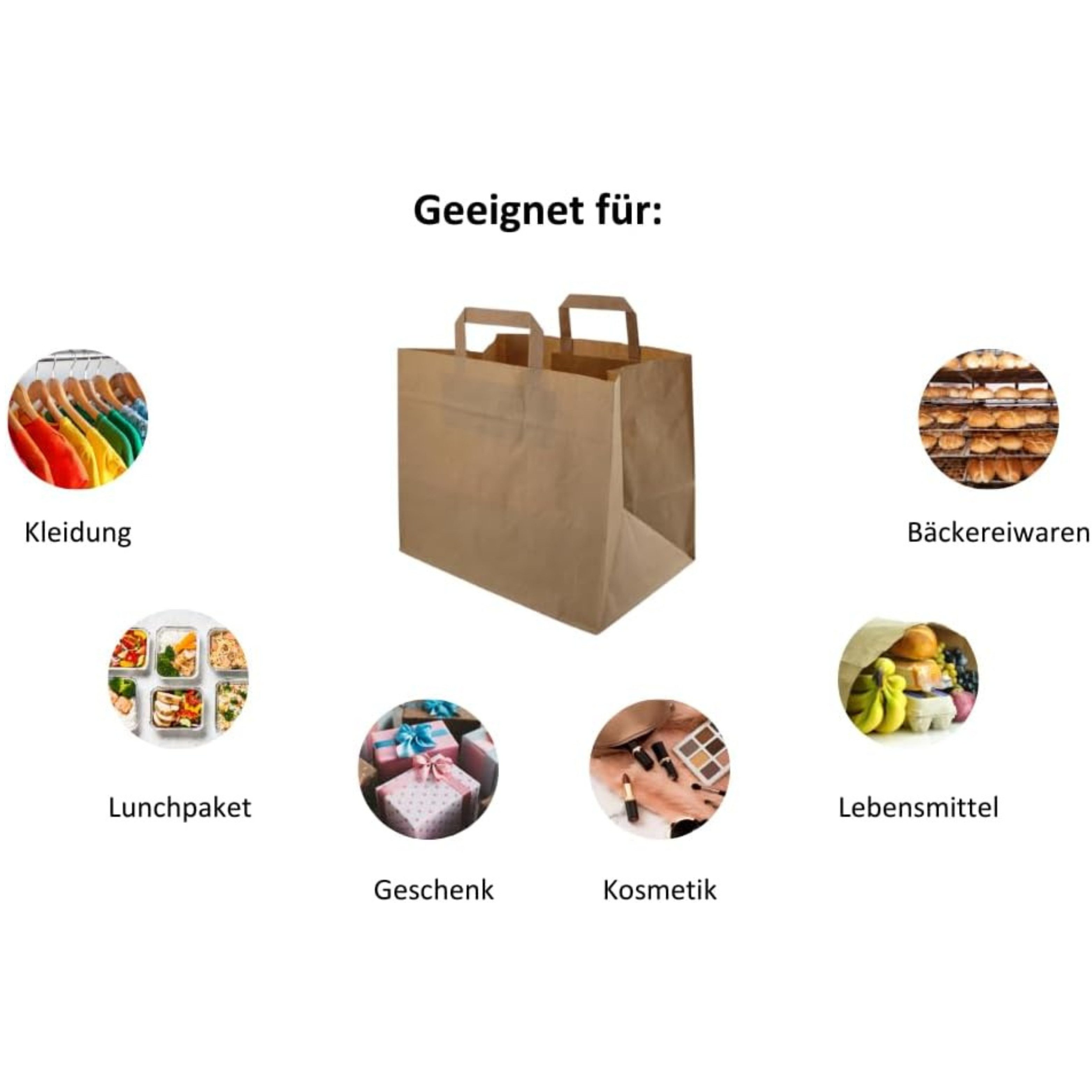 Lauroo Einkaufsbeutel Papiertragetasche Geschenktüten Kraftpapier 22x10x28c günstig online kaufen