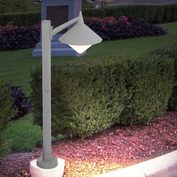 WOFI Außen-Stehlampe, Leuchtmittel nicht inklusive, Außen Stand Leuchte Garten Laterne grau Wege Beleuchtung Hof Steh-