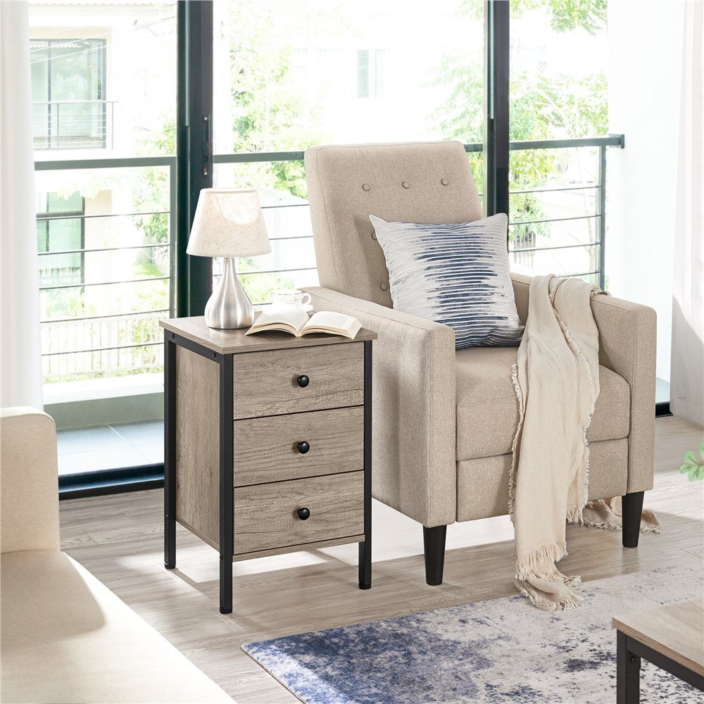 Yaheetech Nachttisch Beistelltisch mit 3 Schubladen (1-St), Nachtschrank Na günstig online kaufen