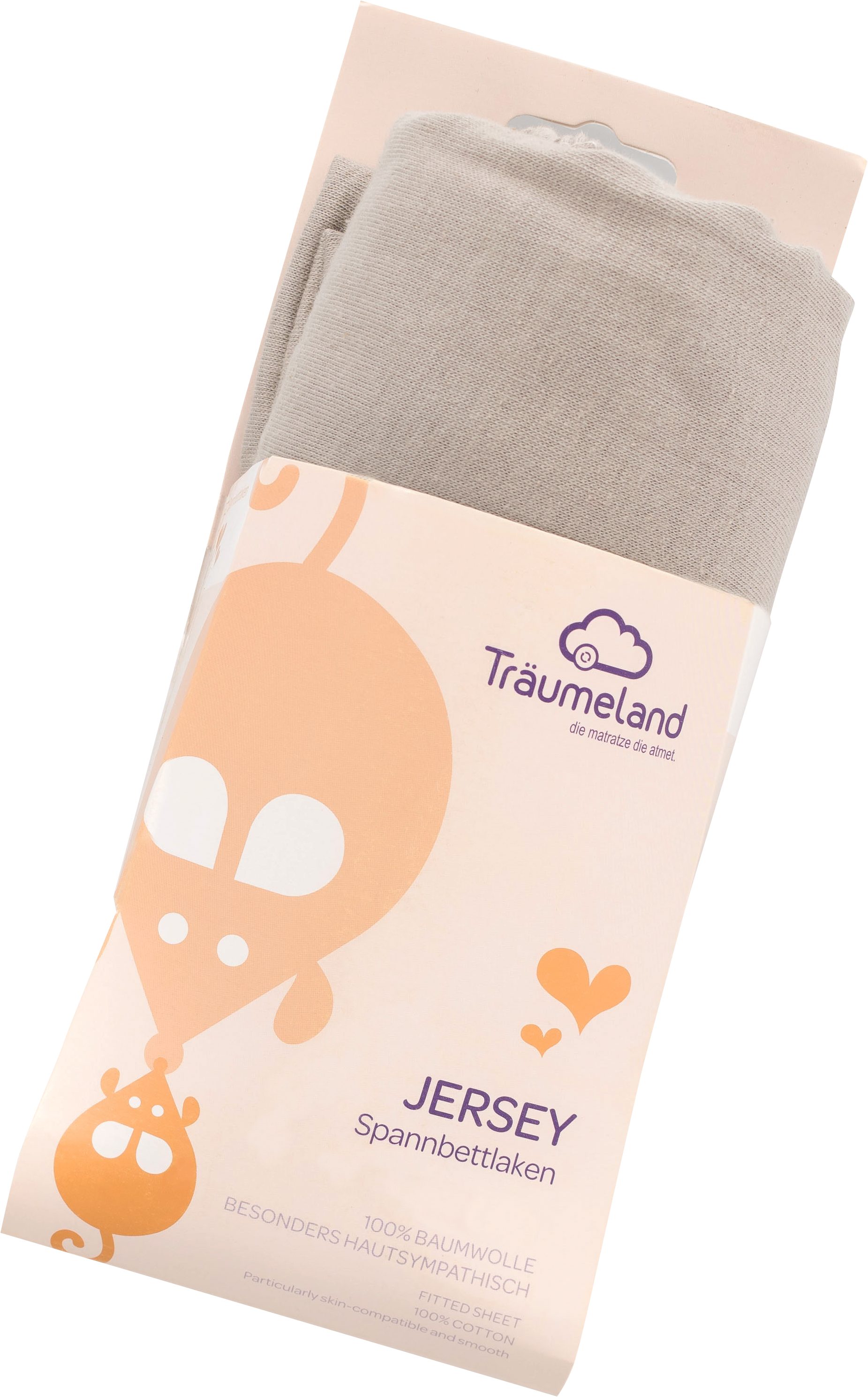 Träumeland Spannbettlaken Spannbettlaken Bio-Baumwolle, Jersey, Gummizug: rundum, (1 Stück), mit Elasthan