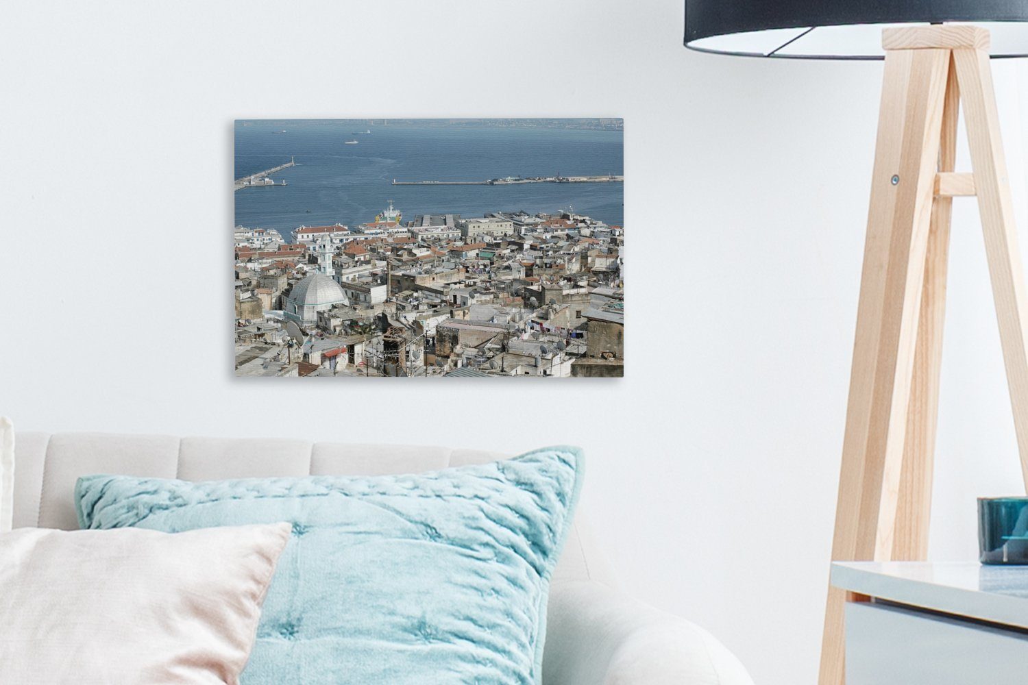 Wanddeko, Meer Hintergrund, Aufhängefertig, Wandbild Algier St), OneMillionCanvasses® dem 30x20 (1 im nordafrikanische Das Leinwandbilder, Leinwandbild cm mit