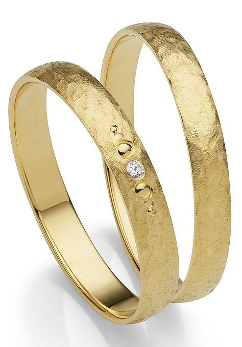 Firetti Trauring Schmuck Geschenk Gold 375 Hochzeit Ehering "LIEBE", Made in Germany, wahlweise mit oder ohne Brillant