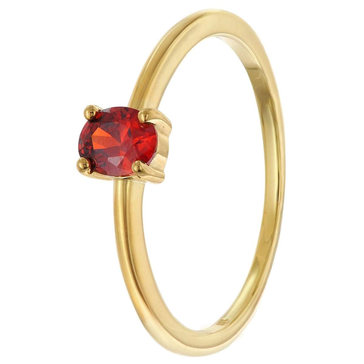trendor Solitärring 21370-08, Damenring 333 Gold (8k) Ovaler Zirkonia Rot