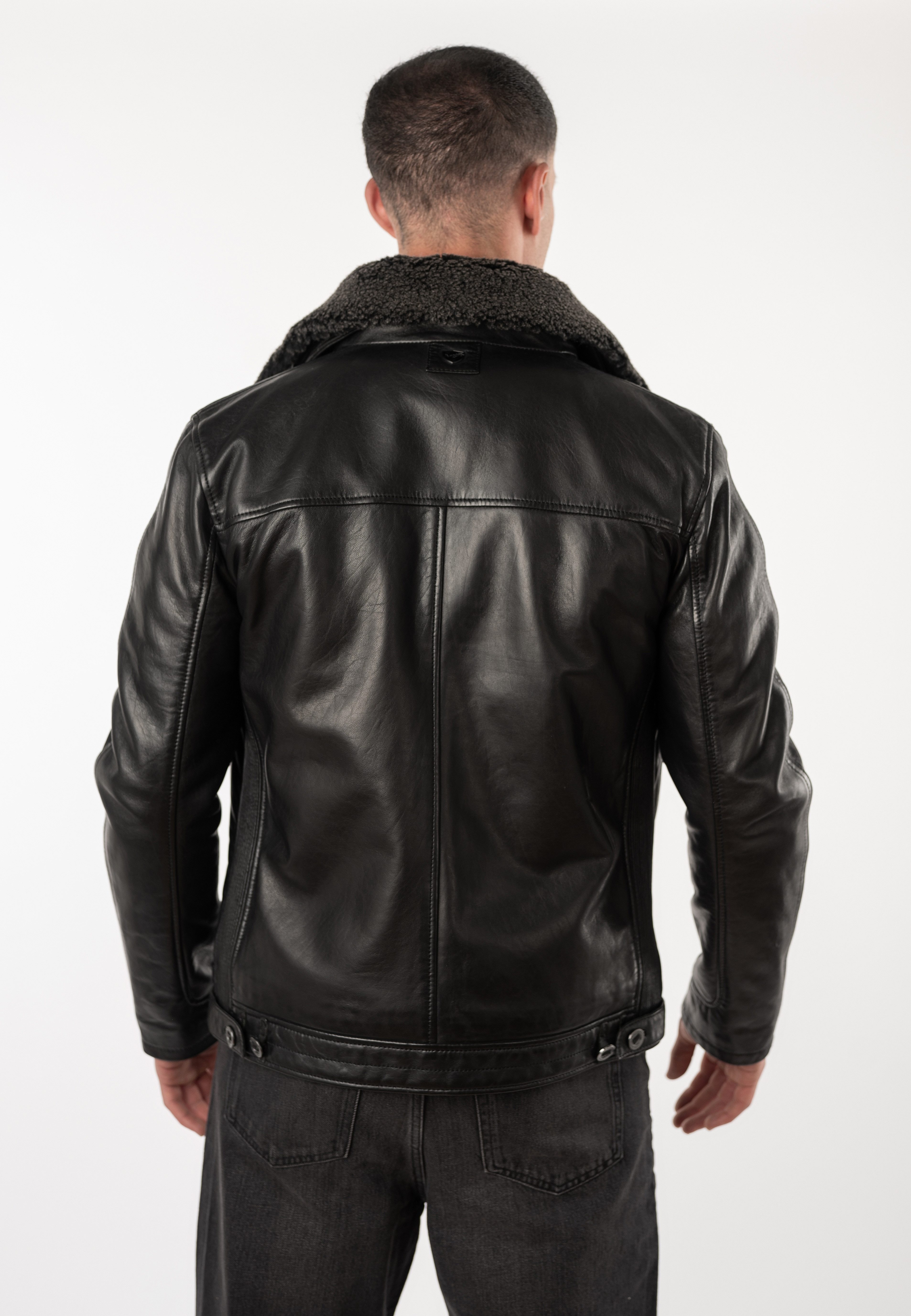 Mauritius Lederjacke MMFello (mauritiusHerren26) mit Fellkragen, Fliegerjacke