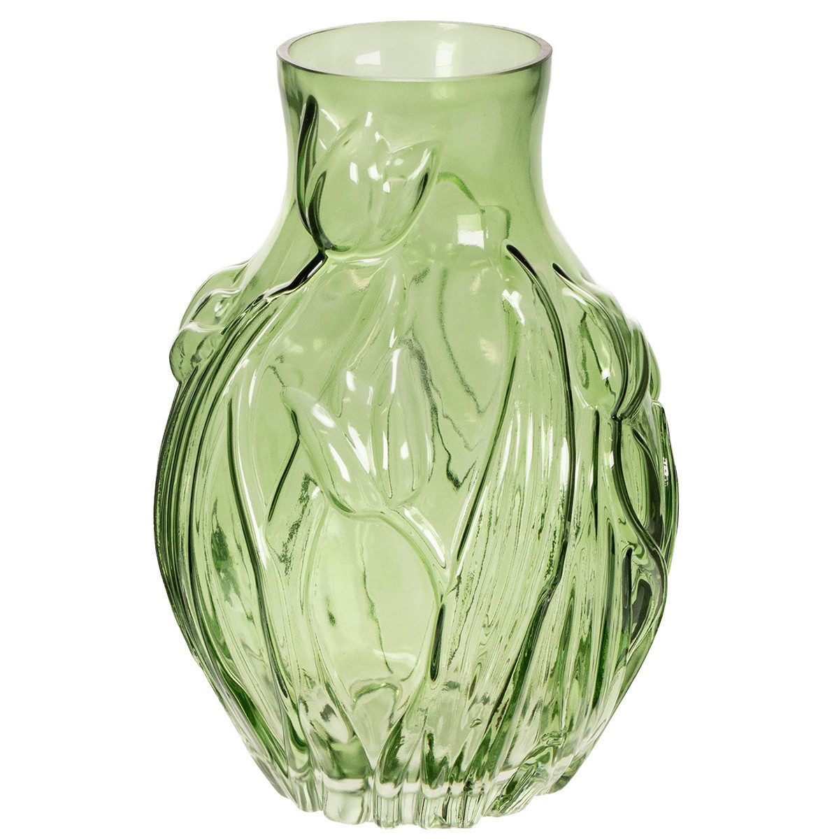 Florists Products Tischvase Edle Glasvase mit floralem Relief und harmonischer Raumwirkung