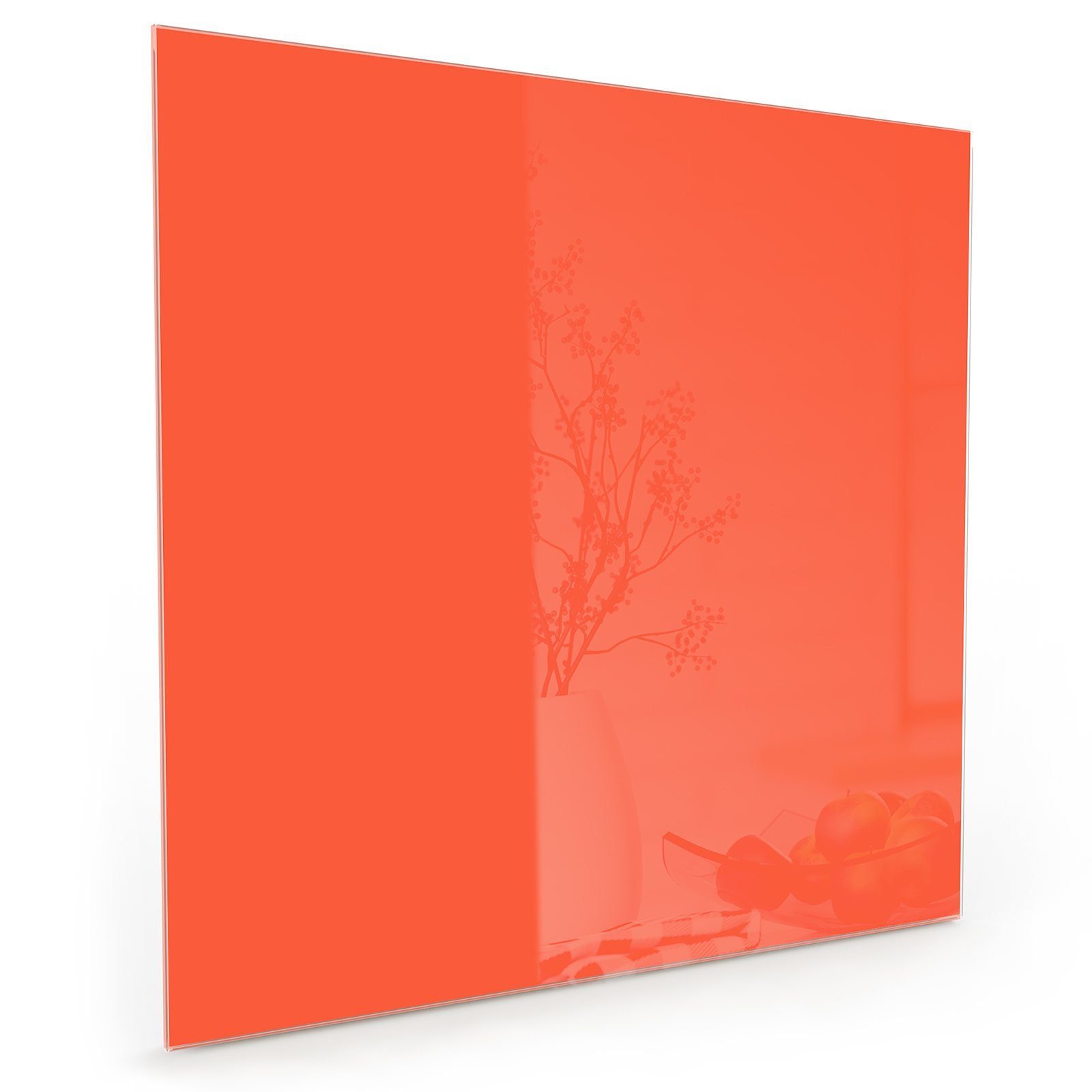 Primedeco Küchenrückwand Spritzschutz Glas Rot-Oranger Hintergrund