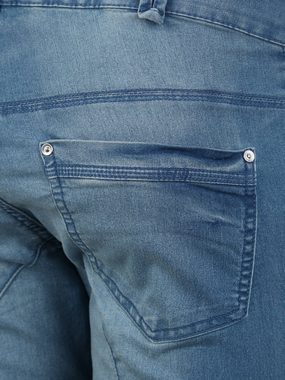 Zizzi 3/4-Jeans (1-tlg) Plain/ohne Details, Drapiert/gerafft