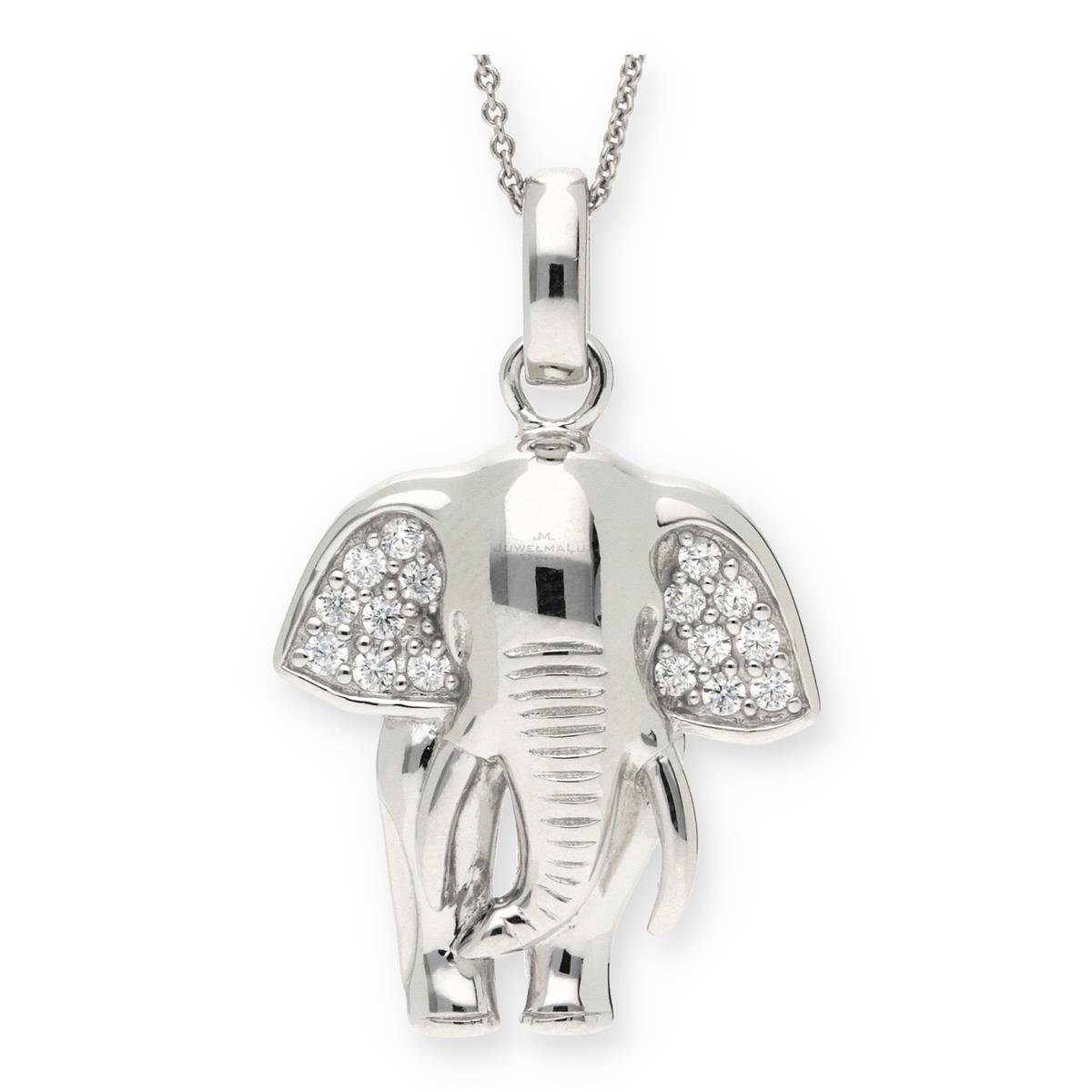 Silber Zirkonia Kettenanhänger mit 925/000 Sterling Elefant JuwelmaLux JuwelmaLux (1-tlg), Anhänger Schmuckanhänger JL10-