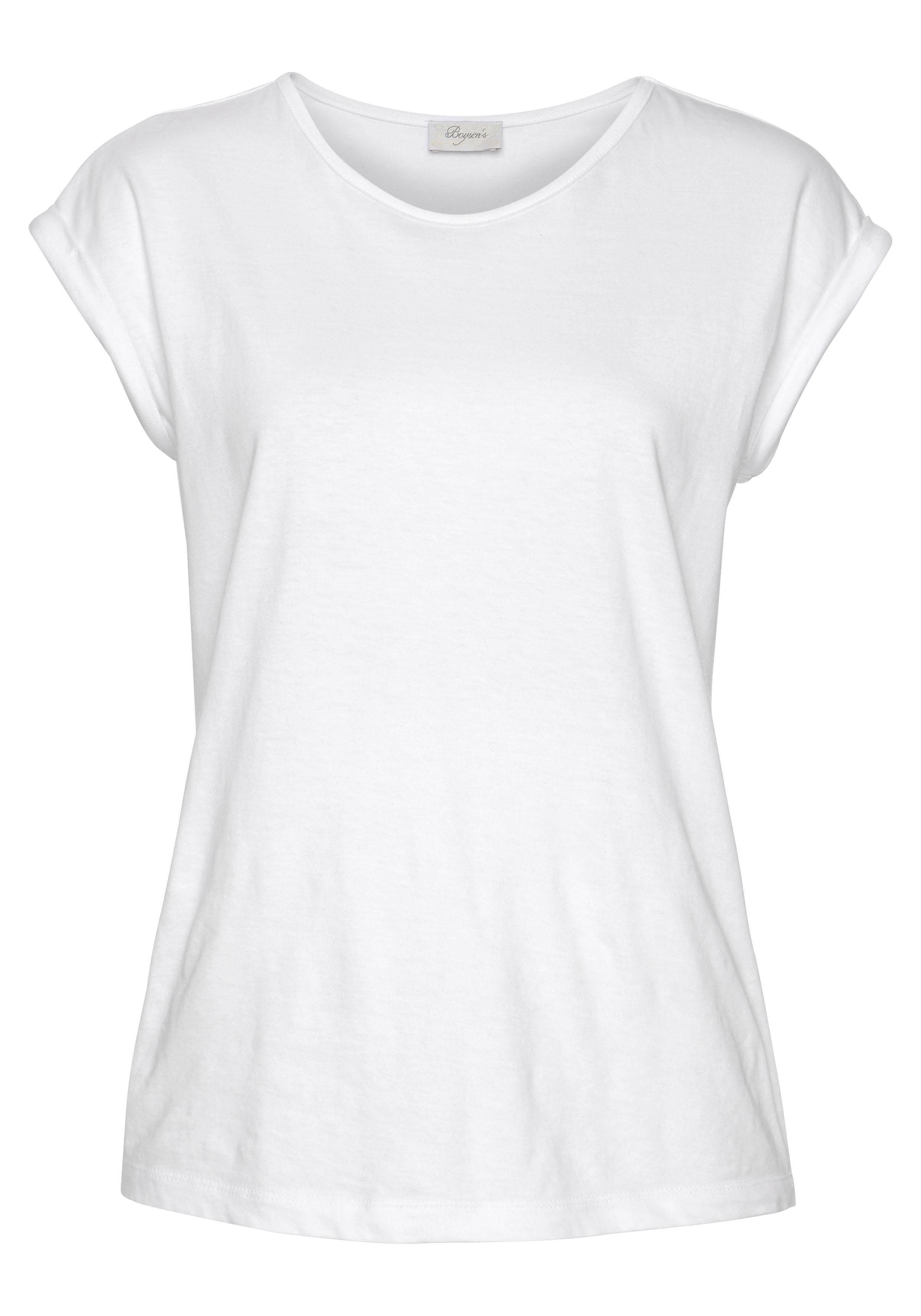 Boysen's T-Shirt Kurzarm, unifarben, Rundhals, für Freizeit und Alltag
