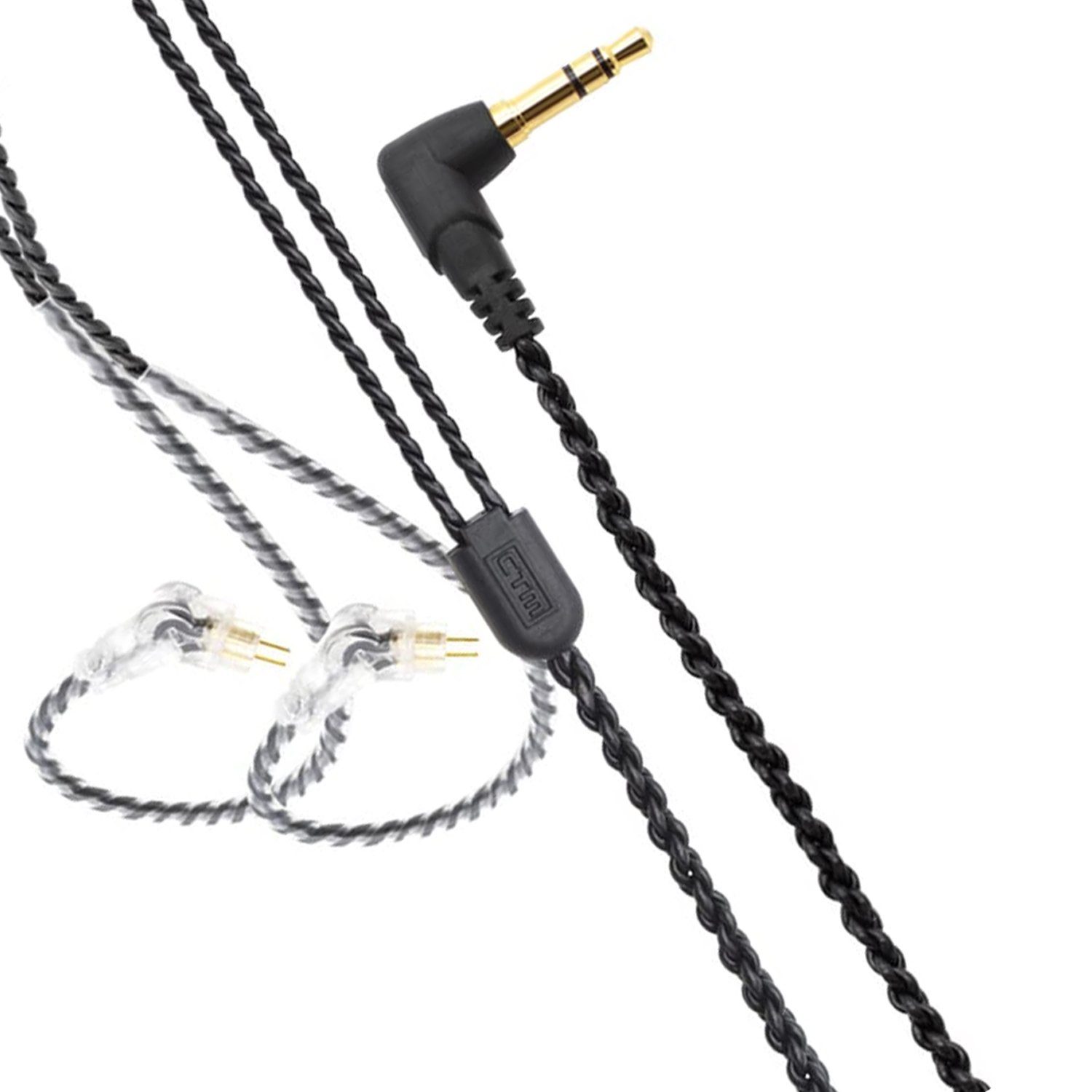 CTM Audio CTM IEM Standard-Kabel für Ohrhörer Schwarz Audio-Kabel, 3,5mm Klinkenstecker, 0,78-mm-2-Pin-Stecker (152 cm), Hochwertig