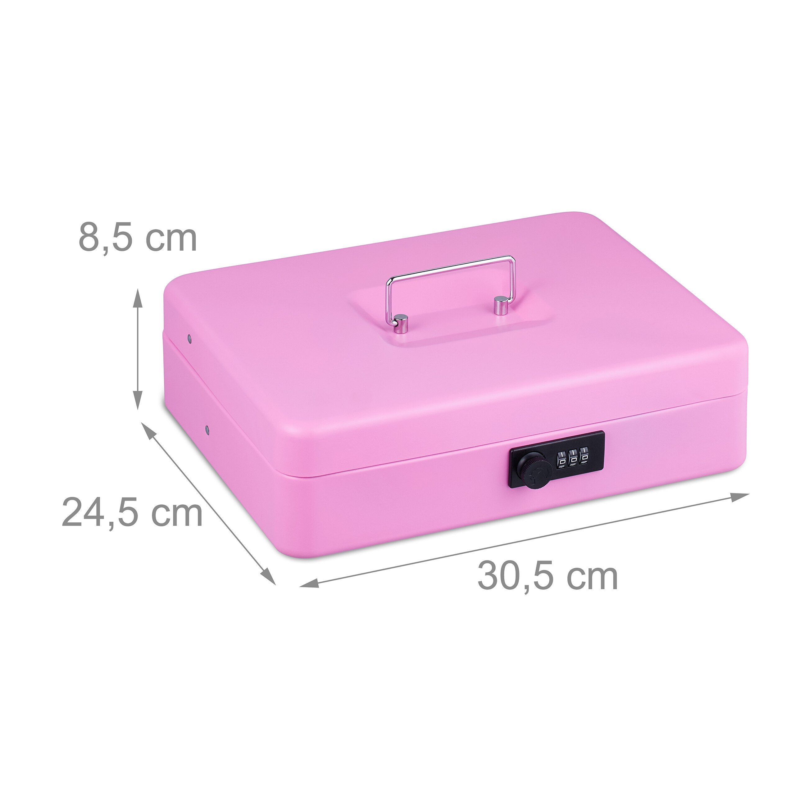 relaxdays Geldkassette mit Zahlenkombination (1 St), Pink – Bild 4 von 5