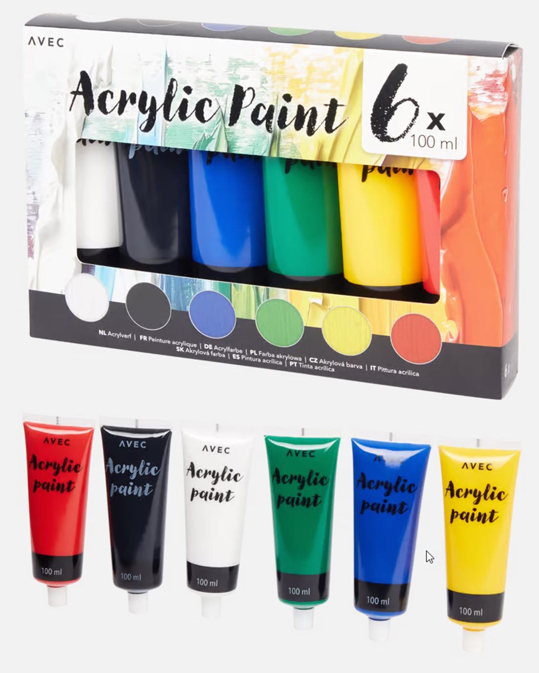 Spectrum Acrylfarbe Acrylfarbenset 6 x 100 ml