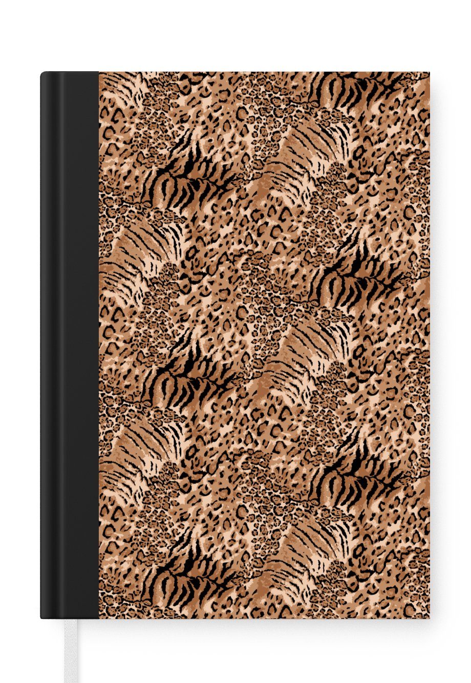 MuchoWow Notizbuch Muster - Tiger - Leopardenmuster, Journal, Merkzettel, Tagebuch, Notizheft, A5, 98 Seiten, Haushaltsbuch