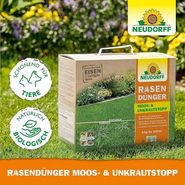 Neudorff Rasendünger RasenDünger Moos- & UnkrautStopp, 2,5 kg, Verdrängt dauerhaft Unkraut und Moos