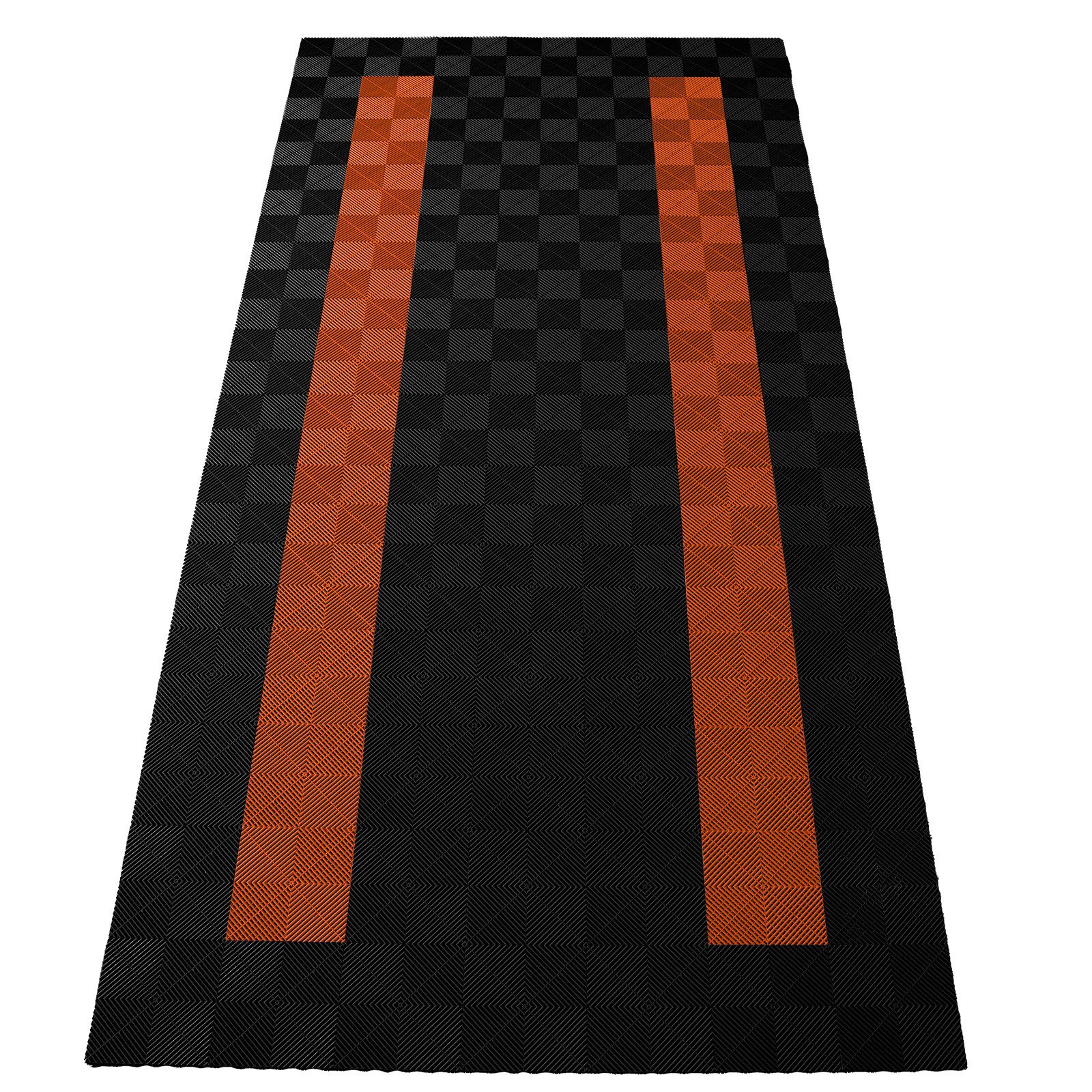 Tenzo-R Bodenfliese Performance Garagenboden Floor 2,8mx5,6m Schwarz Orange 4, schwarz/orange