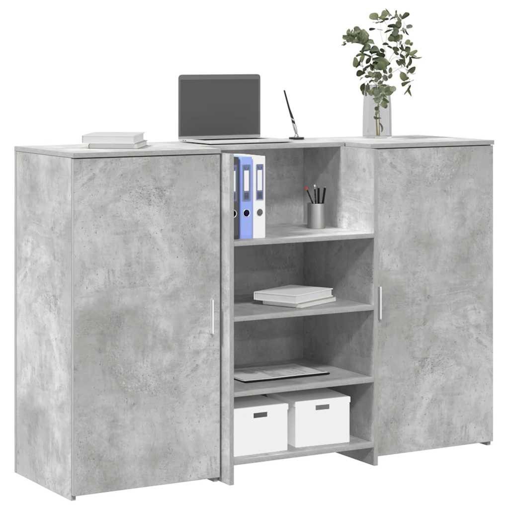 vidaXL Schreibtisch Empfangstheke Betongrau 155x50x103,5 cm Holzwerkstoff
