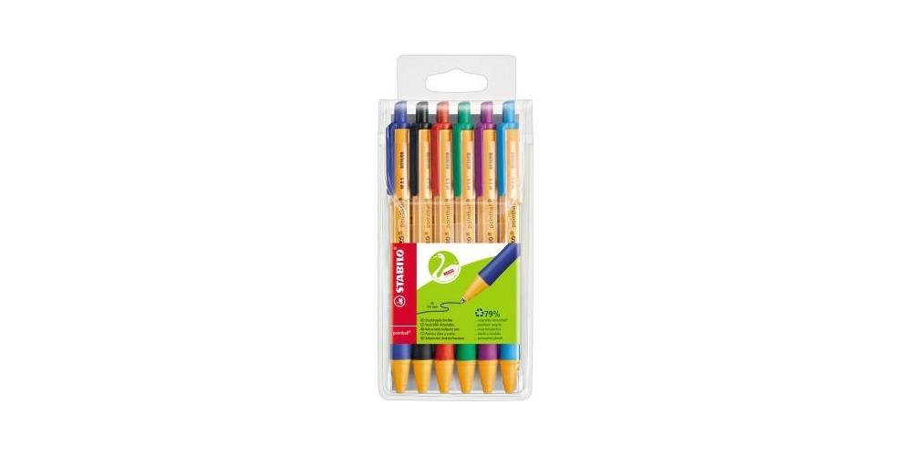 STABILO Kugelschreiber Kugelschreiber pointball® Strichstärke: 0,5 mm Schreibfarbe: rot, blau, grün, schwarz