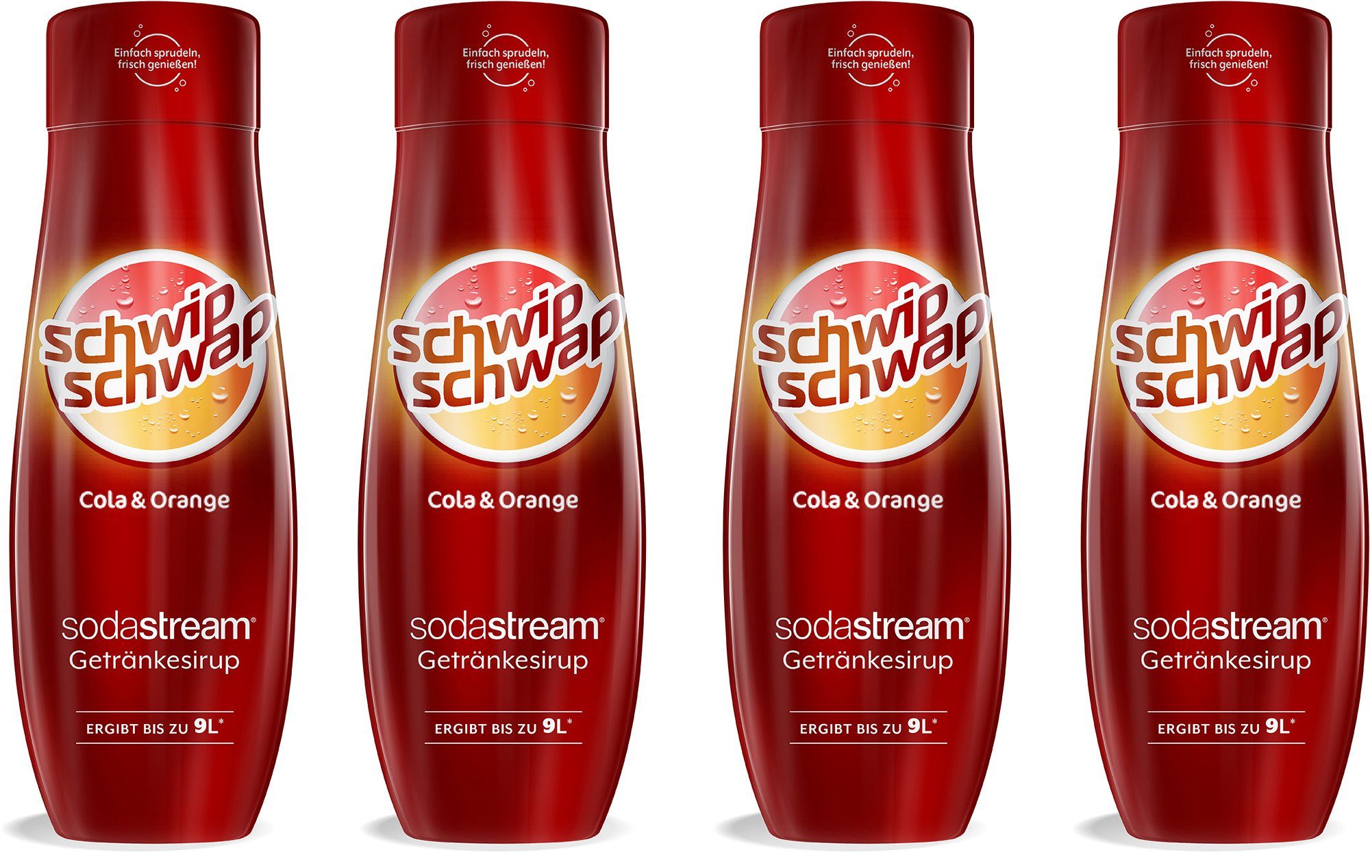 SodaStream Getränke-Sirup SchwipSchwap (Cola & Orange), 4 Stück, für bis zu  9 Liter Fertiggetränk
