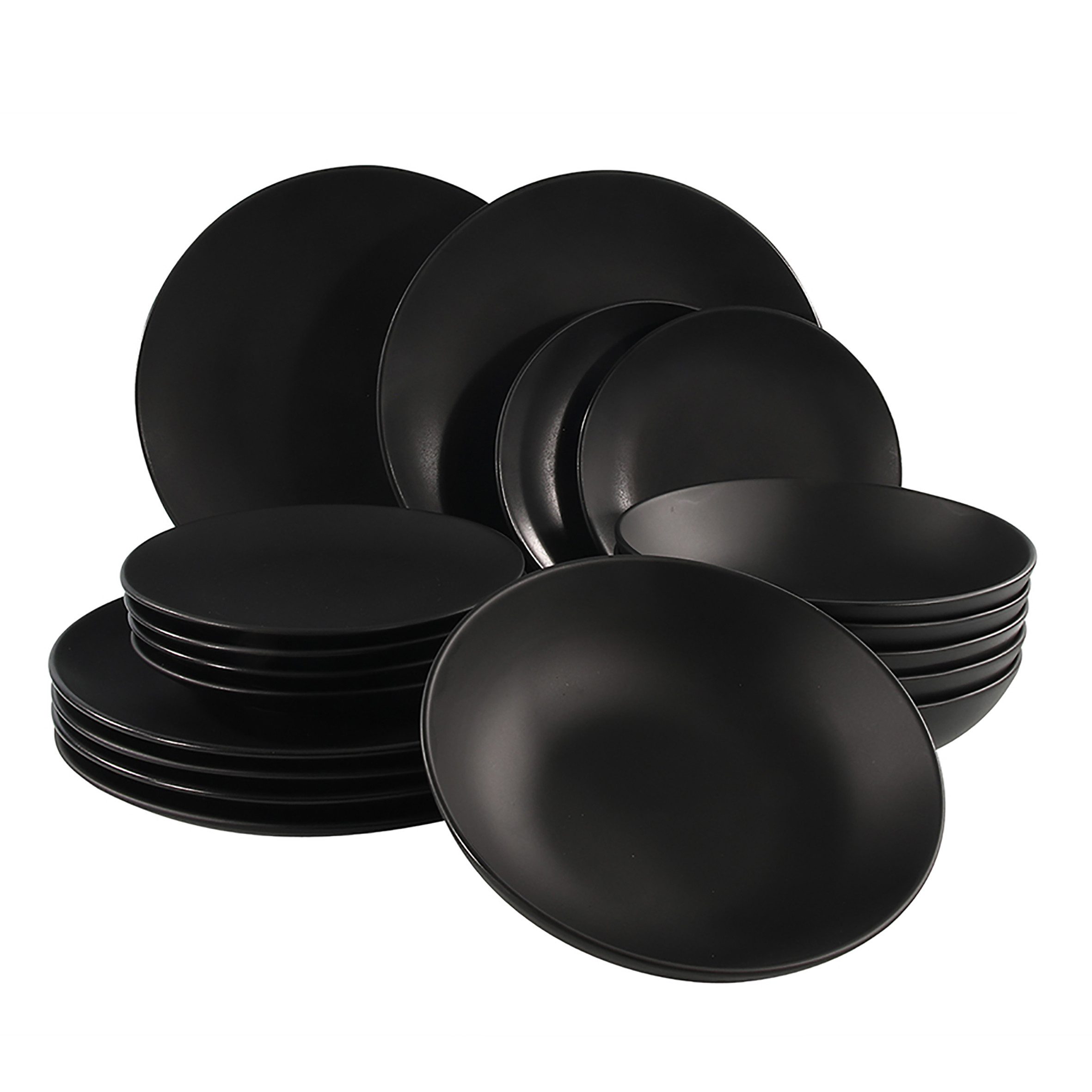 Spetebo Kombiservice Keramik Teller Set eckig (1-tlg), Keramik, Ofen- und spülmaschinengeeignet