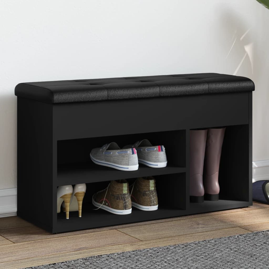 vidaXL Schuhschrank Schuhbank Schwarz 82x32x45,5 cm Holzwerkstoff günstig online kaufen
