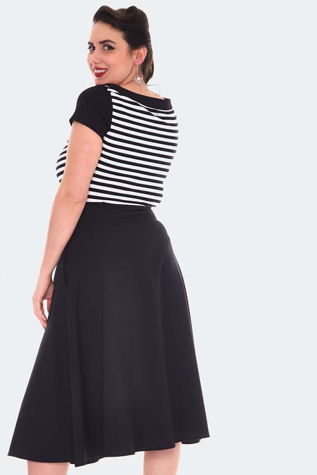 Voodoo Vixen A-Linien-Rock Retro Flare Schwarz günstig online kaufen