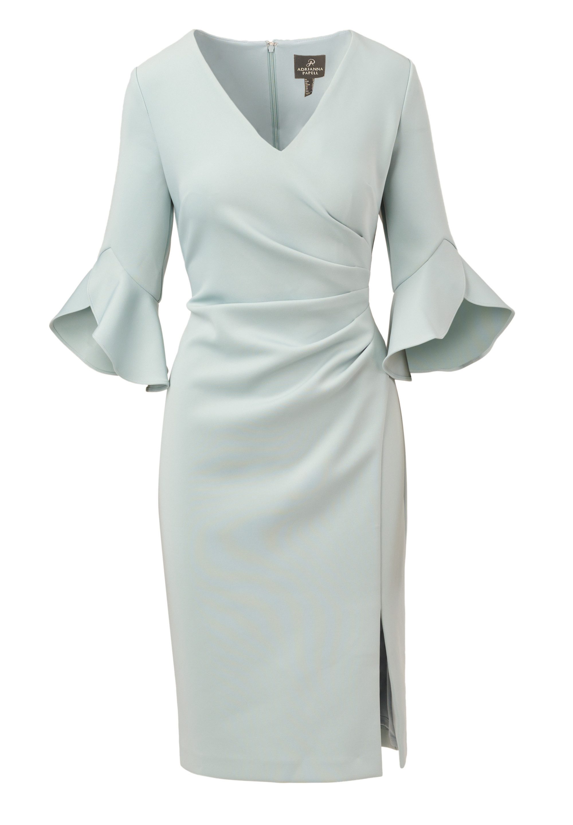 Adrianna Papell Cocktailkleid Scuba Faux Wrap Midi Dress Tailliert, figurbe günstig online kaufen