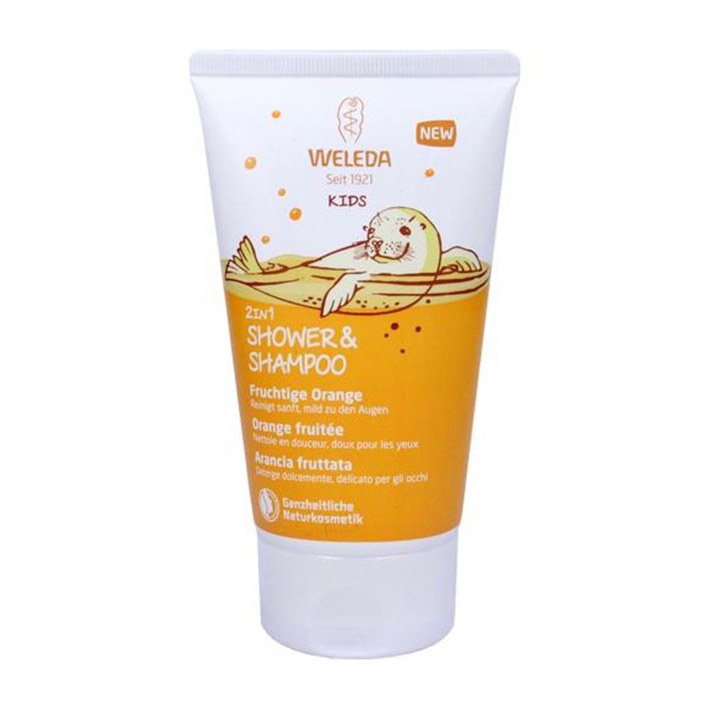 WELEDA AG Duschgel WELEDA Kids 2in1 Shower & Shampoo fruchtige Orange 150 ml