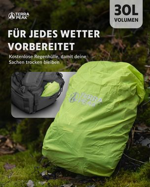 Terra Peak Wanderrucksack Flex 30, 30L mit YKK Reißverschluss Trekkingrucksack mit Hüftgurt