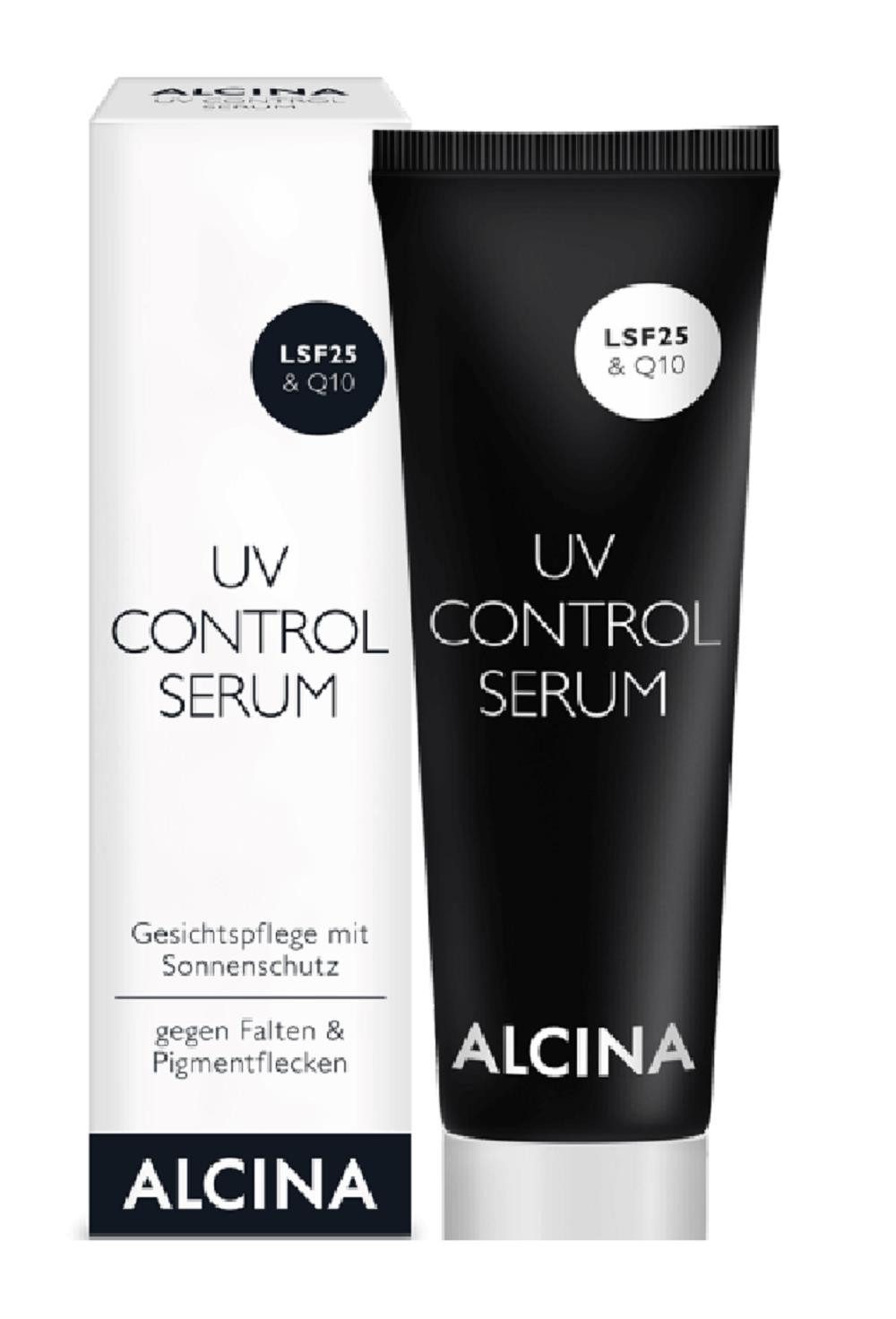 ALCINA Gesichtsserum ALCINA UV Control Serum 50 ml Packung, sie zieht schnell in die Haut ein, glättet und schützt