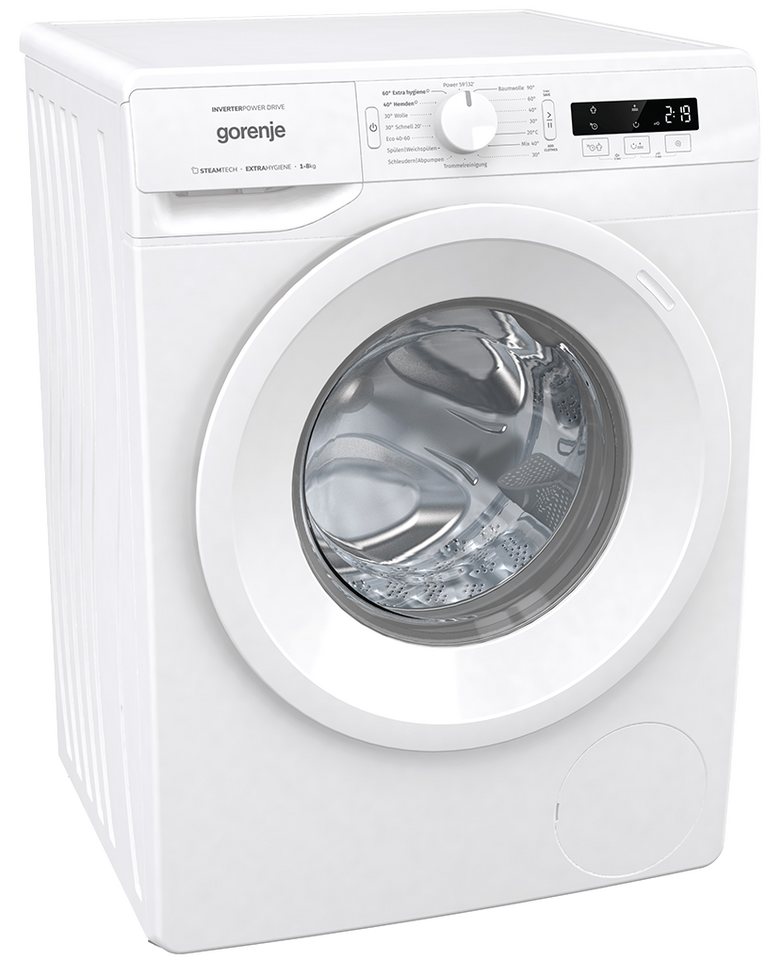 GORENJE Waschmaschine WNPI84APS, 8,00 kg, 1400 U/min, AquaStop,  Dampffunktion, 16 Programme, Knitterschutz