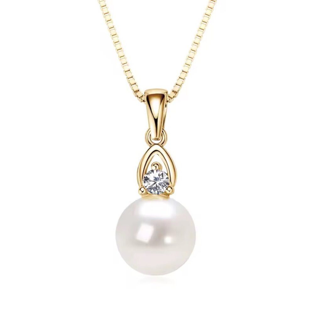 ROUGEMONT Perlenkette Damen Perlenkette Halskette Moissanit günstig online kaufen