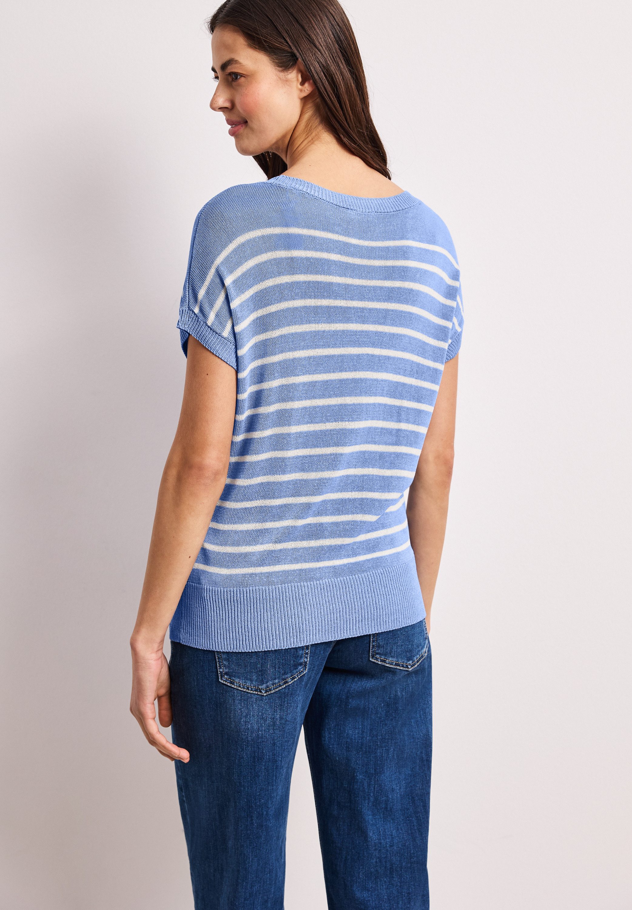 STREET ONE Kurzarmpullover mit U-Boot-Ausschnitt