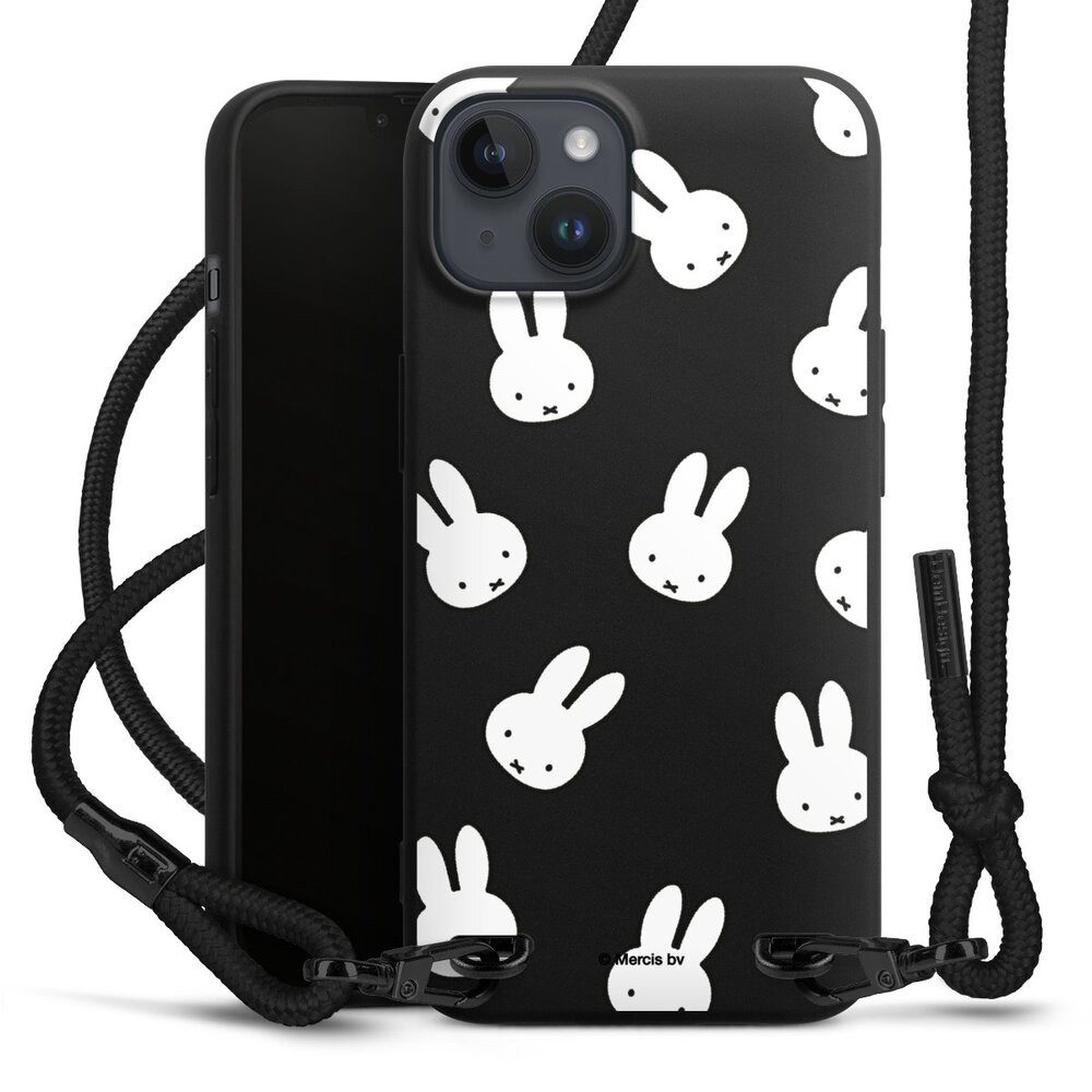 DeinDesign Handyhülle Miffy Muster transparent Miffy Pattern Transparent, Apple iPhone 14 Plus Premium Handykette Hülle mit Band Cover mit Kette