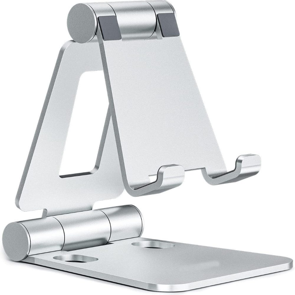 Blusmart Smartphone-Halterung Verstellbarer Handyhalter, (bis 8,00 Zoll, Faltdesign, tragbar und tragbar., Aus Aluminiumlegierung, robust und langlebig., Funktioniert auf allen Mobiltelefonen)