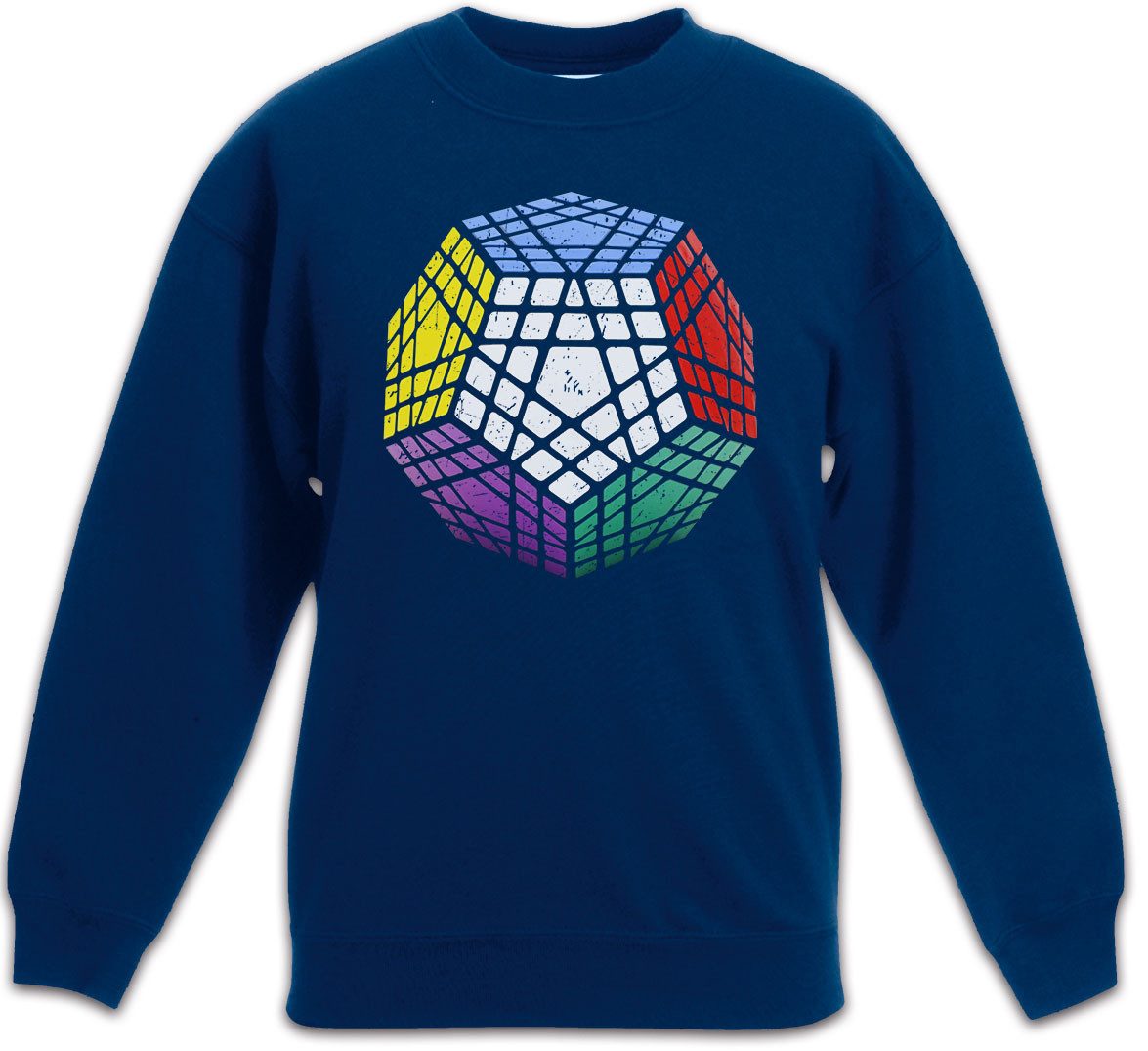 Sweatshirt Vintage Megaminx Kinderpullover Cube Zauberwürfel 80s Magic Speed