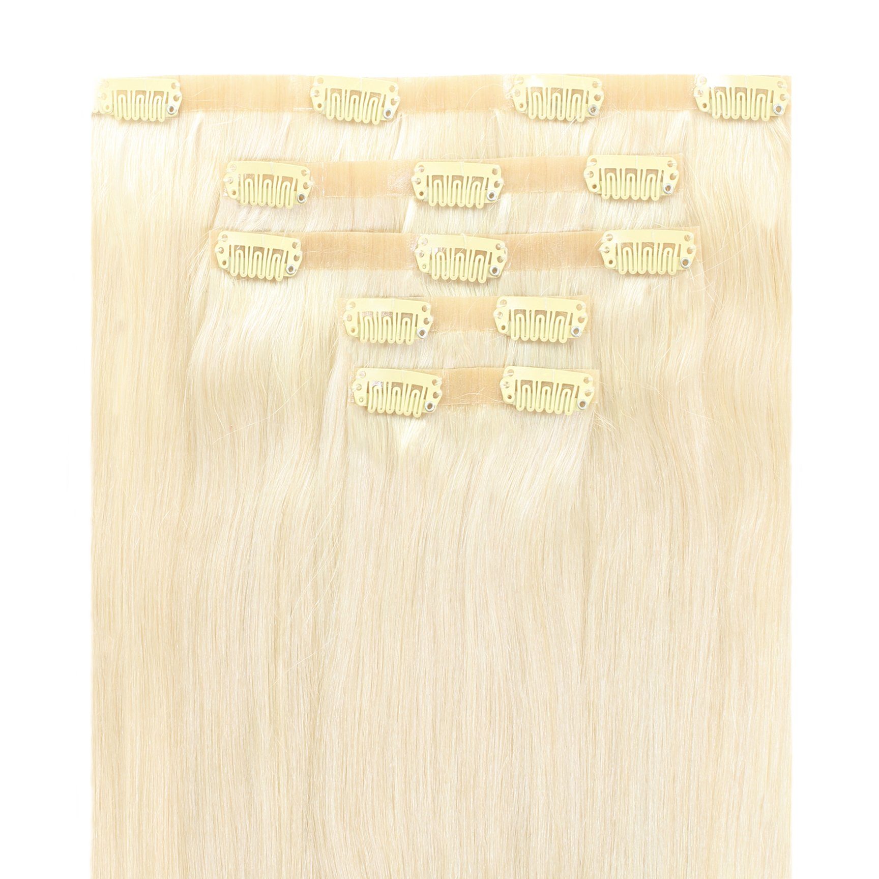 hair2heart Echthaar-Extension Seamless Clip Extensions #10/0 Hell-Lichtblond 30cm | Haarverlängerungen