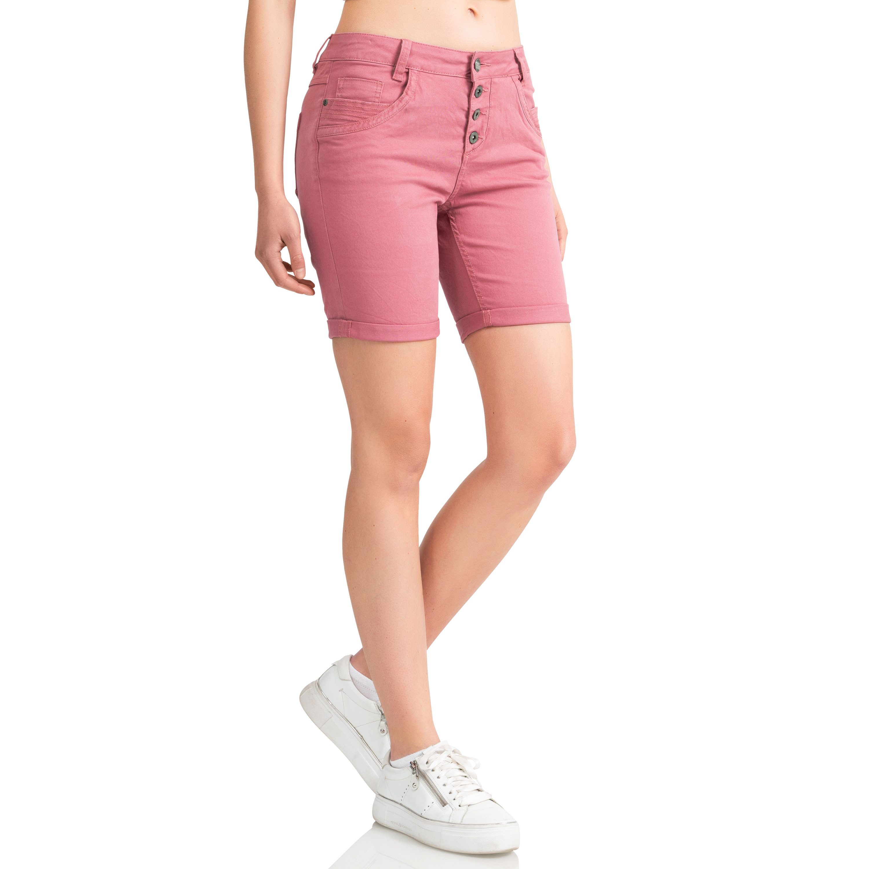 SUBLEVEL Shorts Damen Bermudas kurze Hose Baumwolle Jeans Sommer Chino Stoff