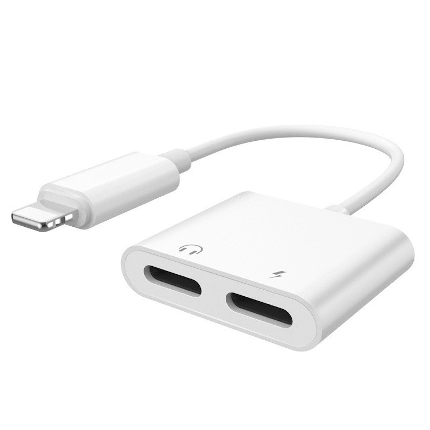 EnM0525, Lightning auf Lightning Kopfhörer und Ladeadapter Adapter Audio-Adapter