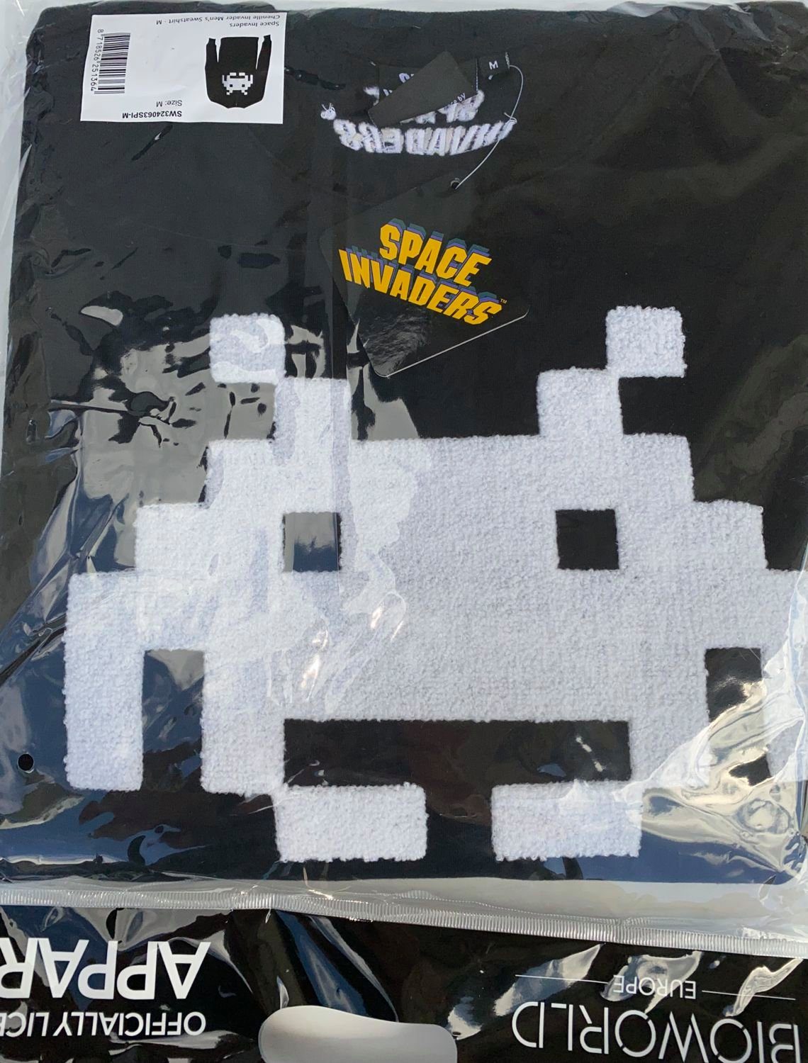 Invaders Chenille schwarz Games Sweatshirt Space Retro INVADERS SPACE Sweatshirt