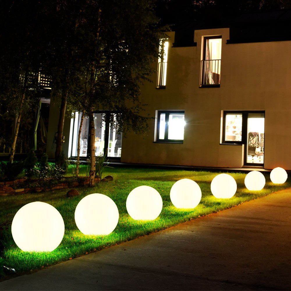 etc-shop LED Solarleuchte, LED-Leuchtmittel fest verbaut, Solarleuchte Kugel Garten LED Gartendeko Solarkugel für Außen 20 cm