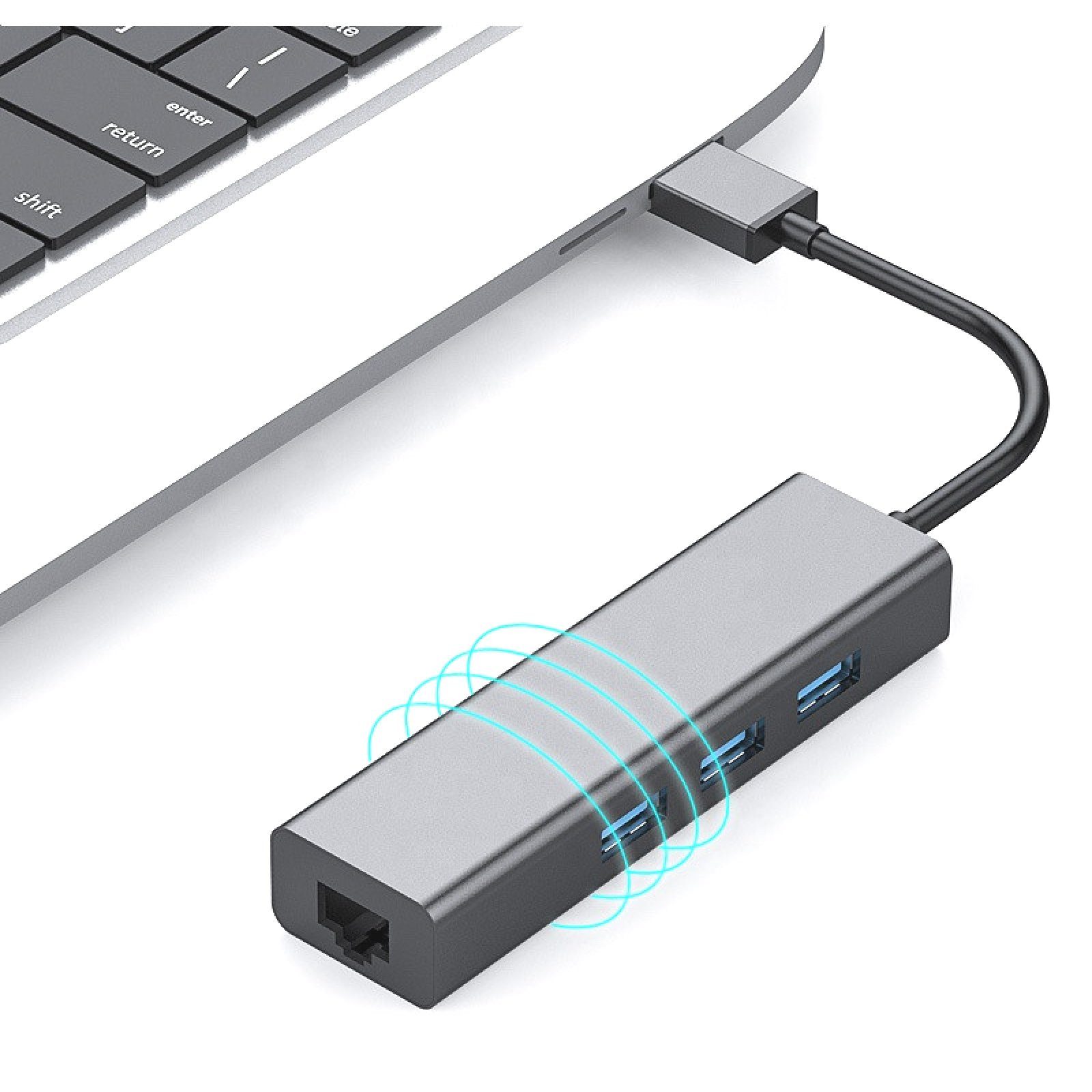 BRAINZAP USB 3.0 Gigabit Ethernet Adapter Netzwerk-Adapter, Gigabit Ethernet, RJ-45