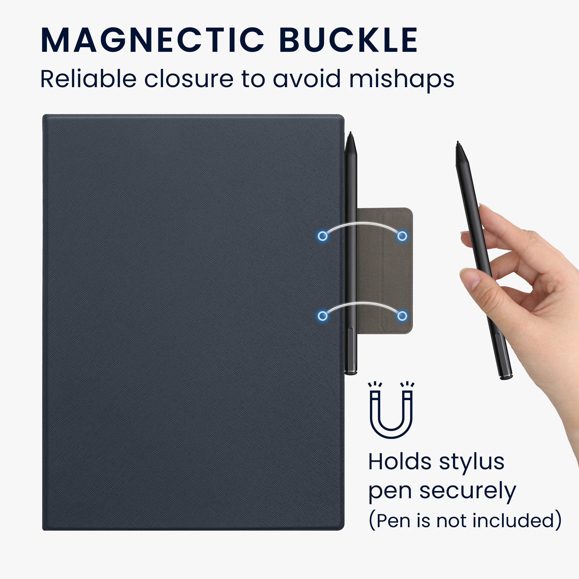 kwmobile Tablet-Hülle Hülle für Remarkable Paper Pro Case, Magnetisches Cover mit integriertem Stifthalter - Kunstleder Tasche
