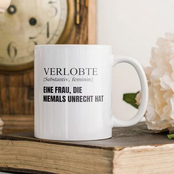 22Feels Tasse Verlobte Geschenk Frauen Definition Verlobung Heiratsantrag, Keramik, Made in Germany, Spülmaschinenfest