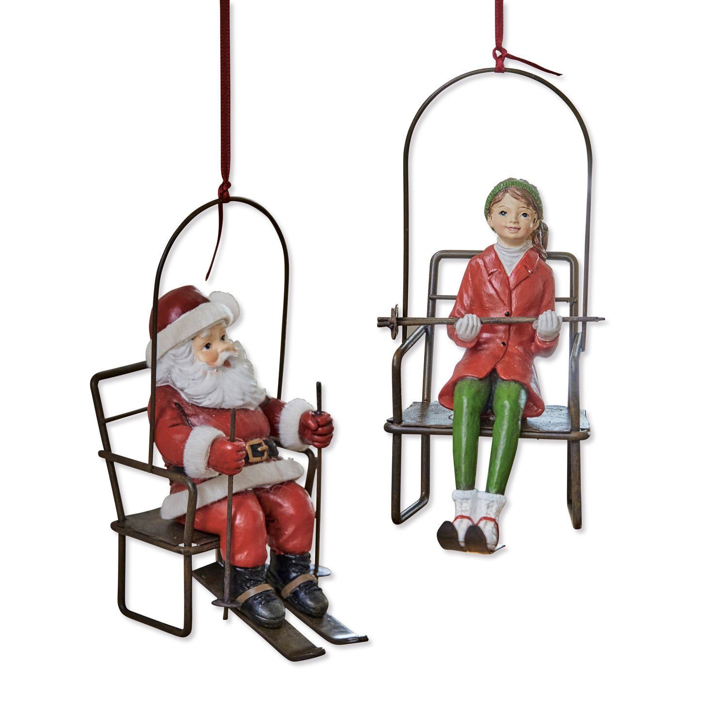 Weihnachtsdekoration (2-tlg), Anhänger 2er bunt Ponta Christbaumschmuck Mirabeau Set