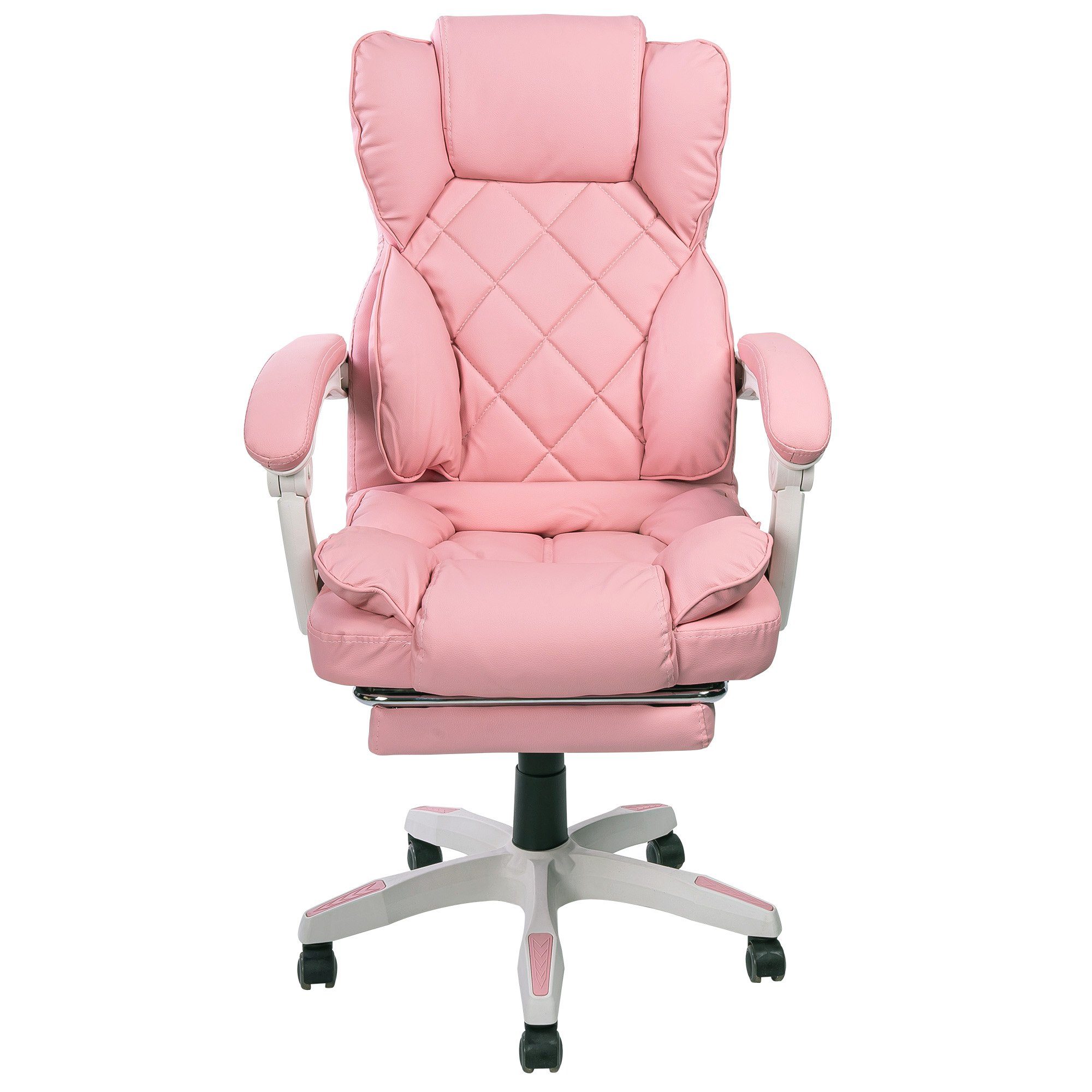 Lederoptik Chefsessel Polsterung Stück), (1 Rosa Sokrat mit Fußstütze Bürostuhl Home in TRISENS und Chair Office