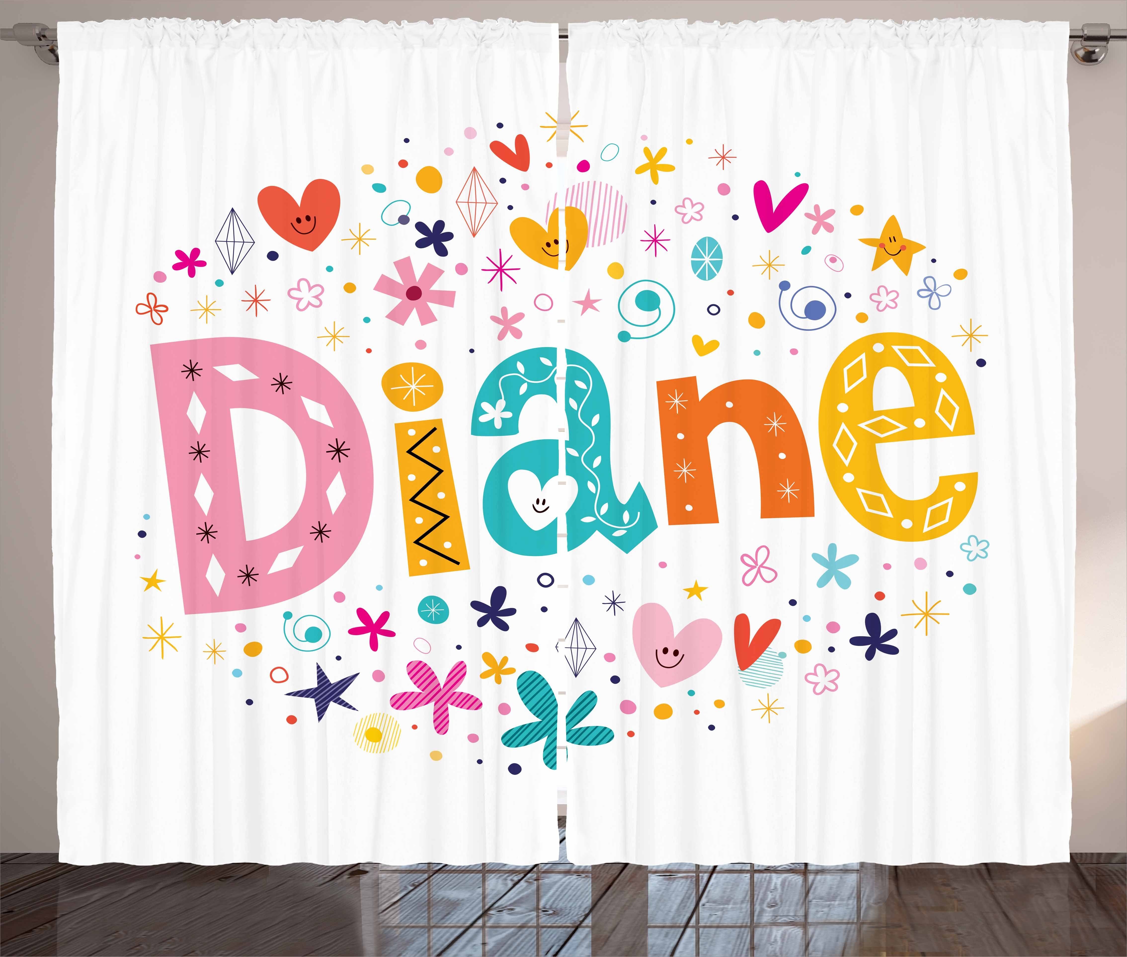 Gardine Schlafzimmer Kräuselband Vorhang mit Schlaufen und Haken, Abakuhaus, Diane Baby-Namen