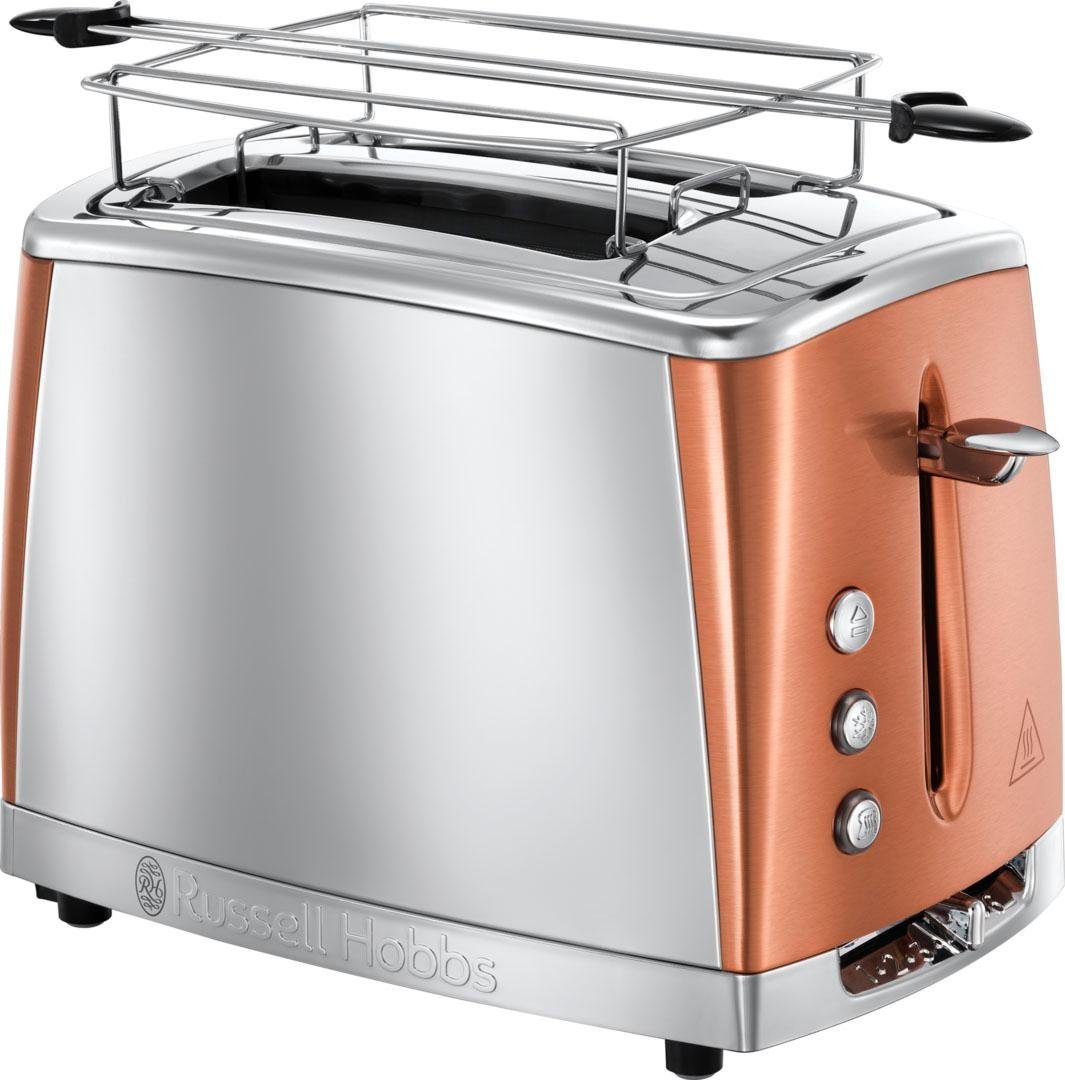 RUSSELL HOBBS Toaster Luna Copper Accents 24290-56, 2 kurze Schlitze, für 2 Scheiben, 1550 W, 2 extra breite Toastschlitze