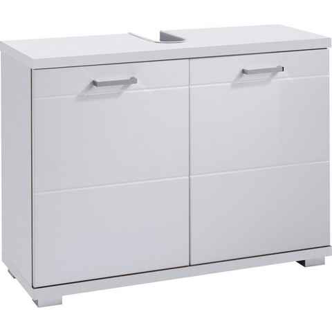 byLIVING Waschbeckenunterschrank Nebraska Breite 80 cm, Badezimmerschrank, MDF-Fronten in Hochglanz-Optik