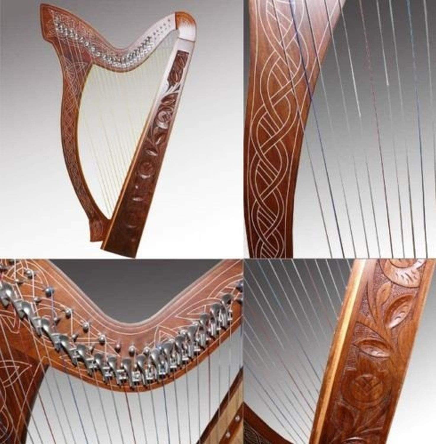 Uzman Musikinstrumentenständer Keltische Harfe 27 Saiten mit Halbtonklappen + Zubehör, (1-tlg), Handarbeit